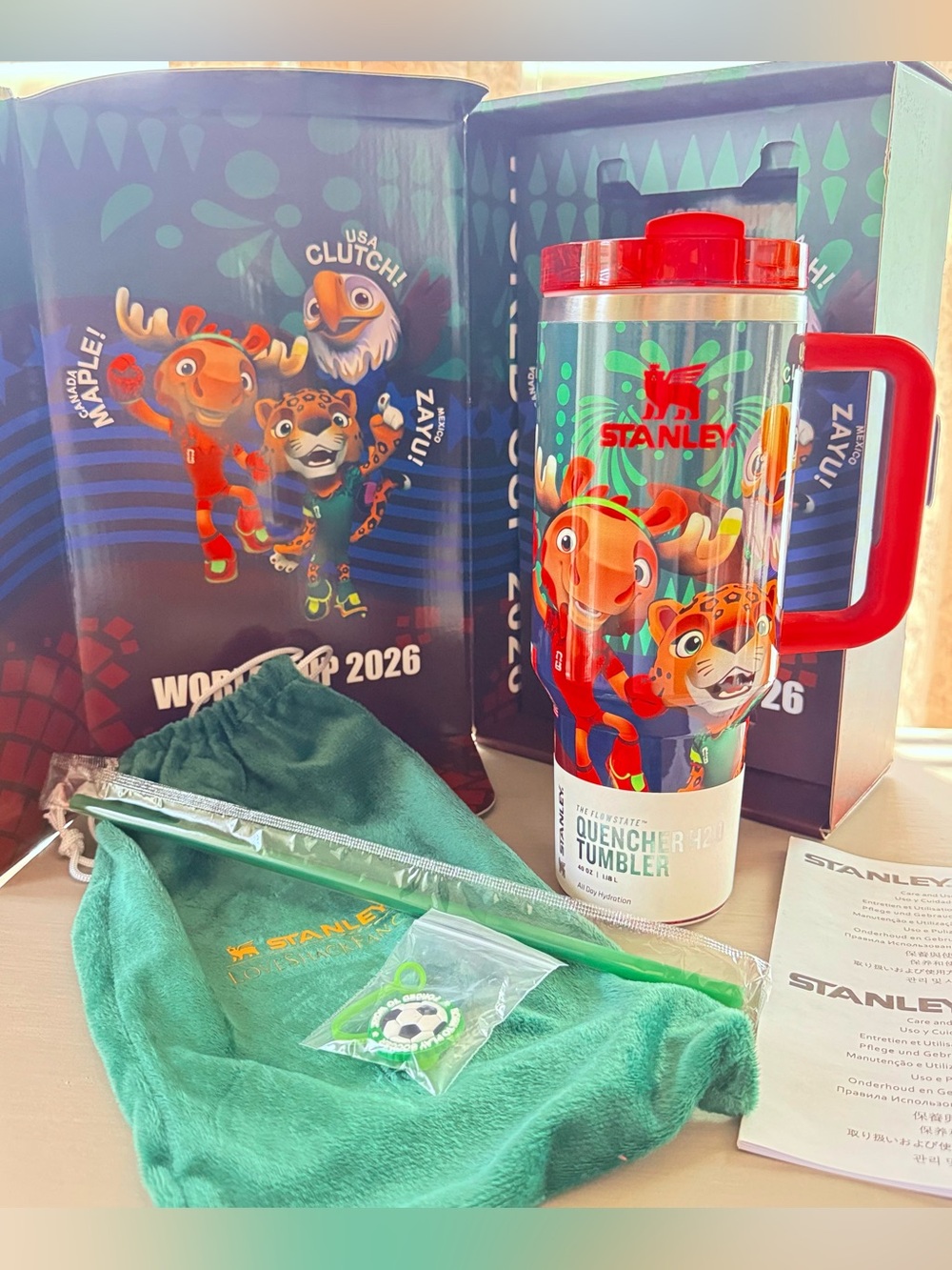 NEW Stanley FIFA World Cup 2026 40 oz Quencher Tumbler Collector Box Set Mascot